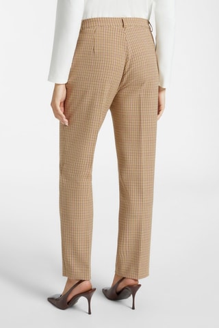Pantalón recto de tiro alto - Beige, rosa y gris