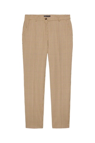 Pantalón recto de tiro alto - Beige, rosa y gris