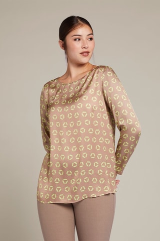 Blusa - Beige y verde