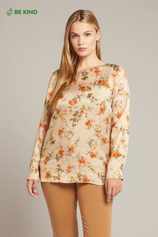 Blusa relaxed fit - Beige, verde, naranja y rosa