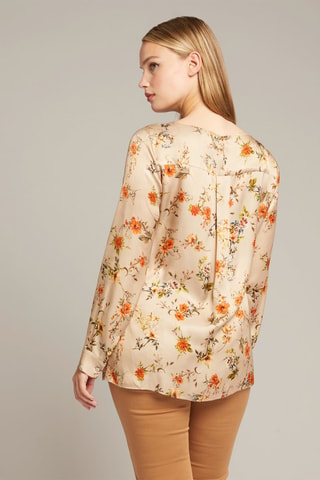 Blusa relaxed fit - Beige, verde, naranja y rosa