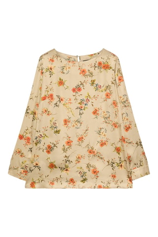 Blusa relaxed fit - Beige, verde, naranja y rosa