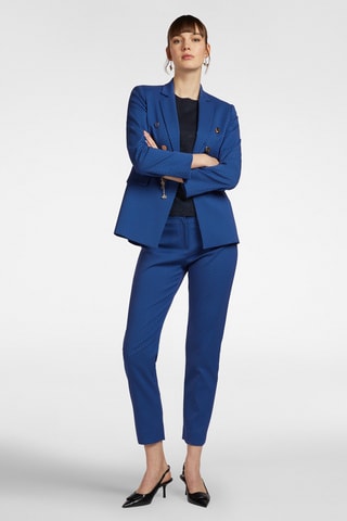 Pantalón slim fit 7/8 de tiro alto - Azul