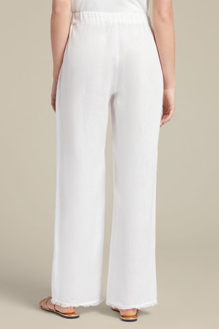 Pantalón recto de lino - Blanco