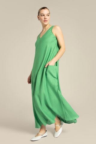 Vestido largo de lino - Verde