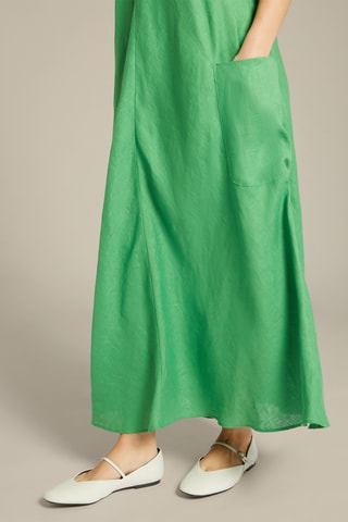 Vestido largo de lino - Verde