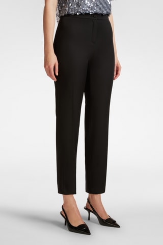 Pantalón slim fit 7/8 de tiro alto - Negro