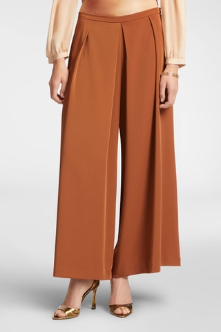 Pantalón wide leg de tiro alto - Naranja