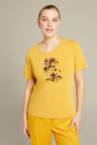 Camiseta - Amarillo, marrón y rosa