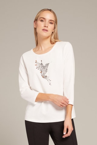 Camiseta - Blanco, marrón y naranja