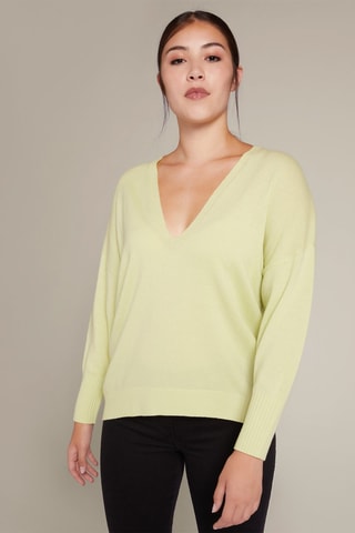 Jersey oversize de lana - Amarillo