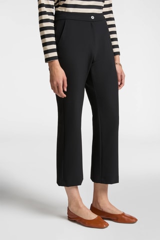 Pantalón flare 7/8 de tiro alto - Negro