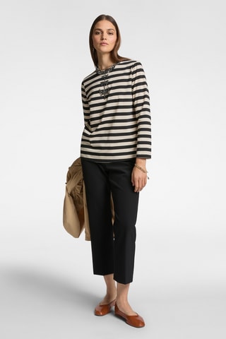 Pantalón flare 7/8 de tiro alto - Negro