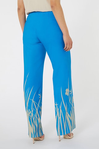 Pantalón recto - Beige y azul