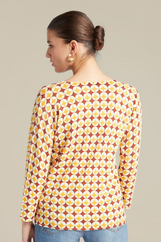 Blusa - Beige, rojo y amarillo