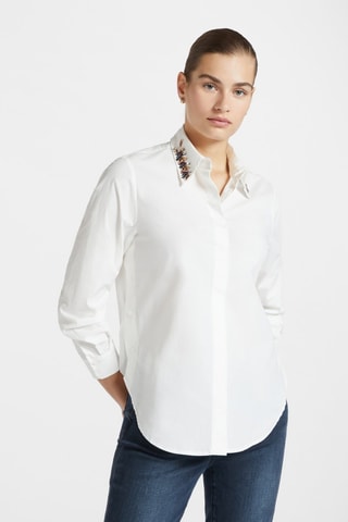 Camisa - Blanco, negro y marrón