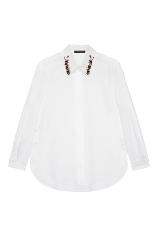 Camisa - Blanco, negro y marrón