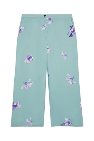 Pantalón wide leg - Blanco, verde y violeta