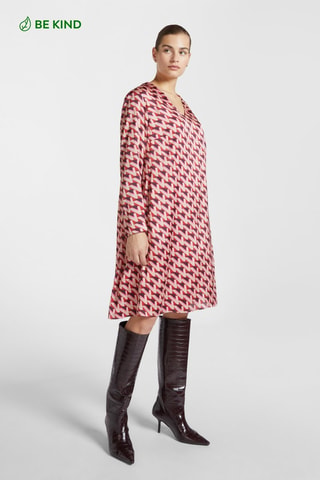 Vestido recto - Blanco, rojo y violeta