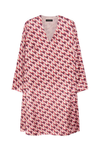 Vestido recto - Blanco, rojo y violeta