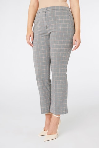 Pantalón flare de tiro alto - Rosa y gris
