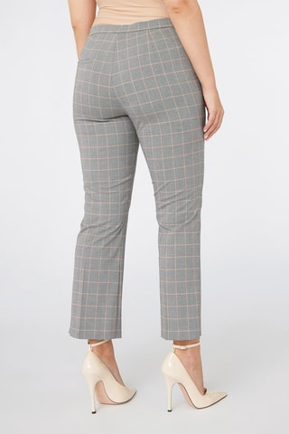 Pantalón flare de tiro alto - Rosa y gris