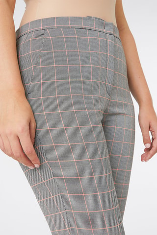 Pantalón flare de tiro alto - Rosa y gris