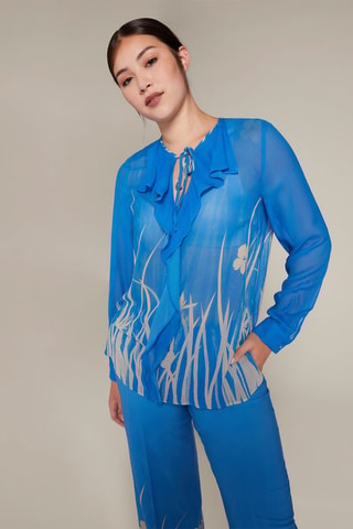 Blusa - Blanco y azul