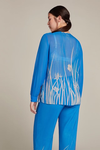Blusa - Blanco y azul