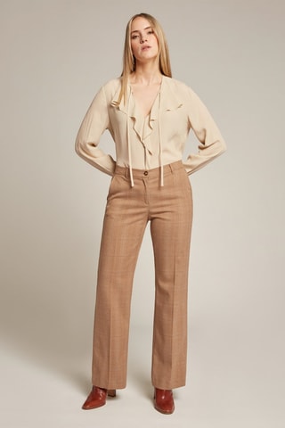 Pantalón recto - Beige
