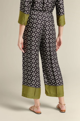 Pantalón recto 7/8 de tiro alto - Blanco
