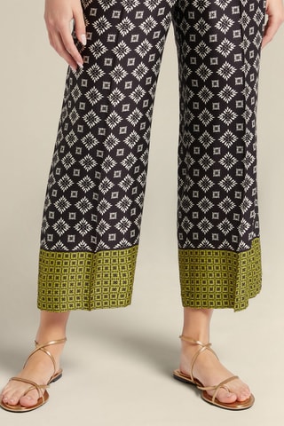 Pantalón recto 7/8 de tiro alto - Blanco