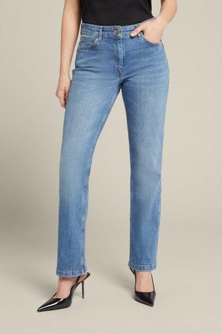 Vaquero regular fit - Blanco y azul