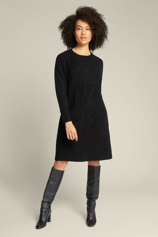 Vestido jersey de lana y cachemir - Negro