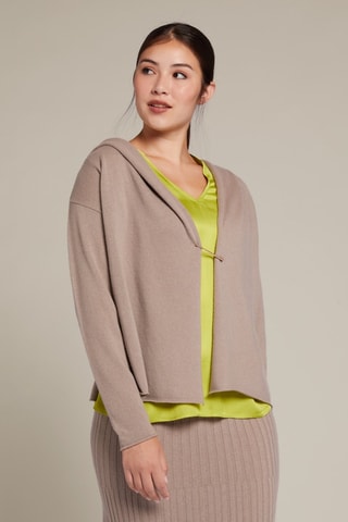 Cárdigan con capucha de lana - Beige