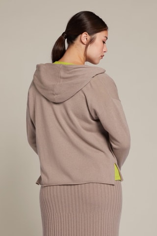 Cárdigan con capucha de lana - Beige