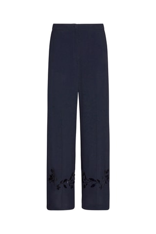 Pantalón wide leg de tiro alto - Azul