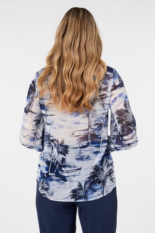 Camisa - Blanco, negro y azul