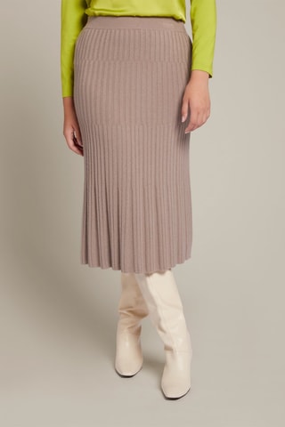 Falda midi de lana - Beige
