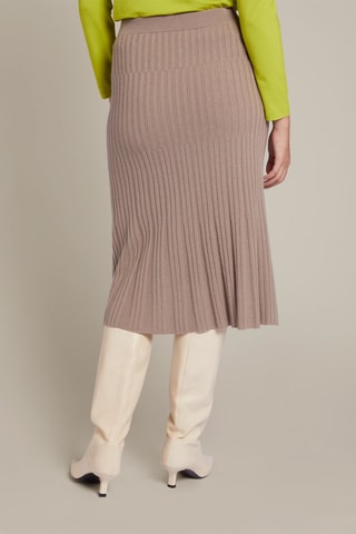 Falda midi de lana - Beige