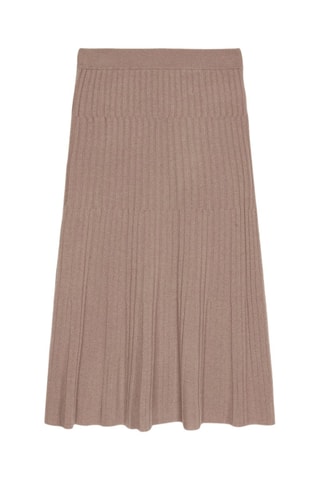 Falda midi de lana - Beige