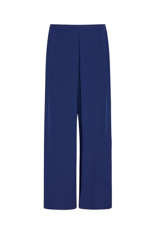Pantalón wide leg de tiro alto - Azul