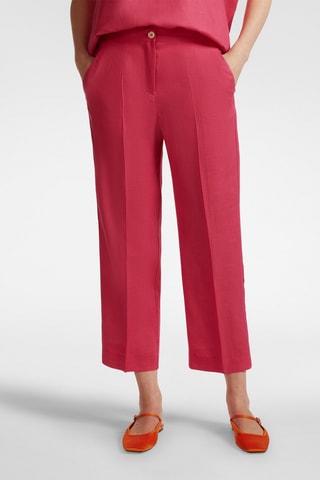Pantalón recto de lino - Rojo