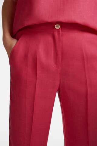 Pantalón recto de lino - Rojo