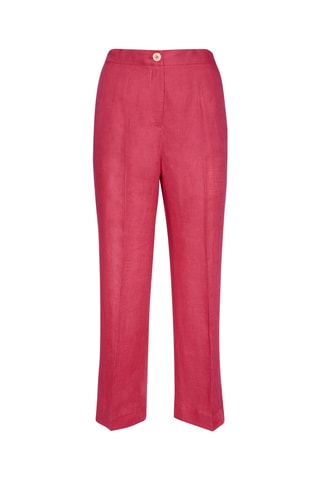 Pantalón recto de lino - Rojo
