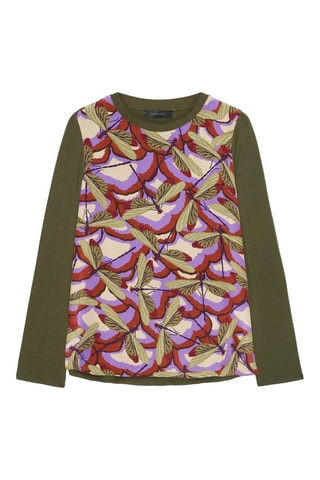 Blusa - Beige, rojo y verde