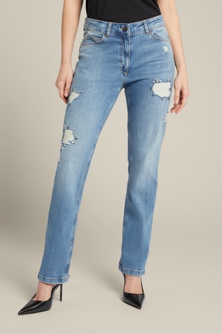 Vaquero skinny fit de tiro alto - Azul