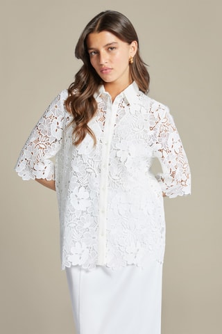 Camisa de guipur - Blanco