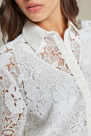Camisa de guipur - Blanco