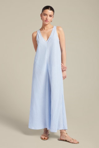 Vestido largo de lino - Crudo